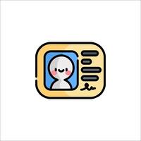 A person is looking at a computer screen with a face on it vector