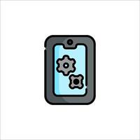 A smartphone with gears on it vector