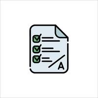 A checklist icon with a green check mark vector