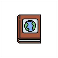 Book icon with globe on it, illustration vector