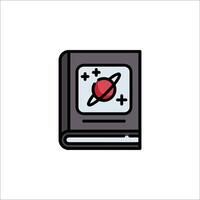 A book with a planet on it and a red dot vector