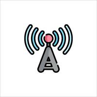 A radio icon with a red dot on it vector