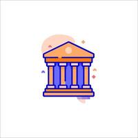 A bank building icon with columns and pillars vector