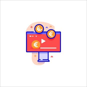 un computadora pantalla con un jugando en eso vector