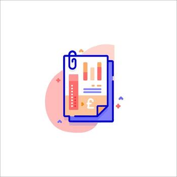 A colorful document with a clip on it vector