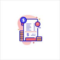 A bill with money and coins on it vector