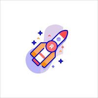 A rocket with the word p on it vector