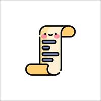 A cartoon character holding a paper with a smile vector