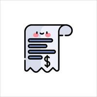 A cartoon character holding a paper with a dollar sign vector