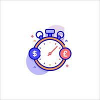 A stopwatch with dollar signs on it vector