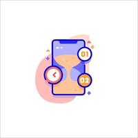 A phone with a clock on it and a timer vector