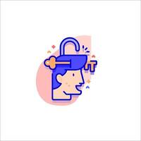 A man with a key in his head vector