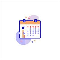 A calendar icon with a calendar on it vector