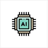 A computer chip with the word ai on it vector