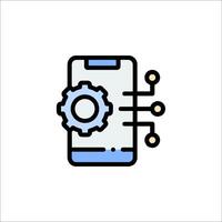 A smartphone with gears on it vector