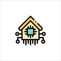 A house with a computer chip on it vector