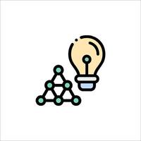 A light bulb and a triangle icon vector