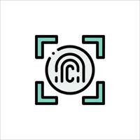 A fingerprint scanner icon on a white background vector