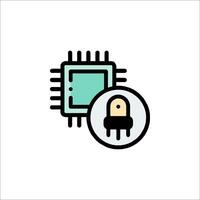 A computer chip icon on a white background vector
