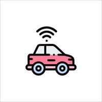 A car with wifi icon on it vector