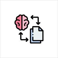 A brain and a file icon vector