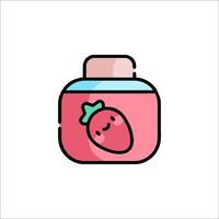 A strawberry jar with a cute face on it vector