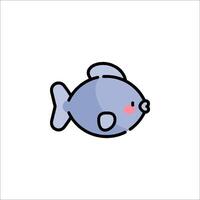 A cute fish icon on a white background vector
