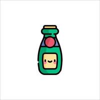 A bottle of juice with a smiley face on it vector
