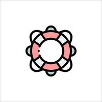 A pink and blue life preserver icon vector