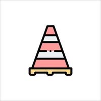 A traffic cone icon with a face on it vector