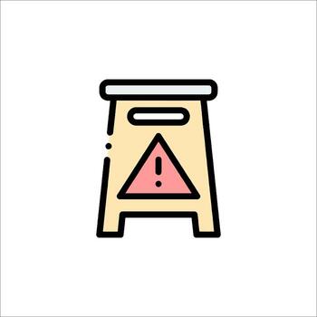 A stool with a red triangle on it vector