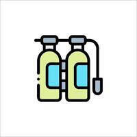 Two bottles of water with a hose connected to them vector