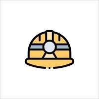 A yellow construction helmet icon on a white background vector