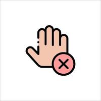 A hand with a cross and a stop sign vector
