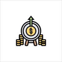A money barrel with a green arrow pointing up vector