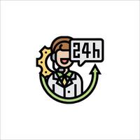 A man in a suit holding a phone with the word 24h vector