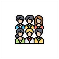 People icon in line style on white background vector