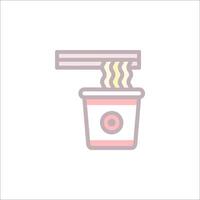 a cup of ramen with chopsticks in it vector