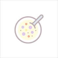 a bowl of soup with a spoon in it vector
