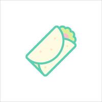 a taco icon on a white background vector