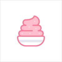 ice cream icon in a bowl vector