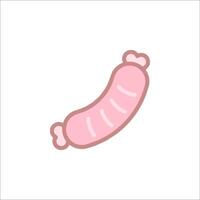 a pink sausage icon on a white background vector