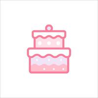 a pink cake icon on a white background vector