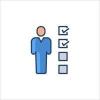 a man with a check list icon vector