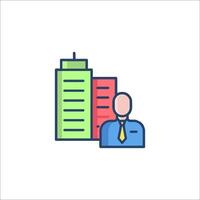 a man in a tie and suit is standing in front of a building vector