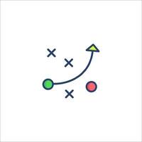 an icon of a football field with a ball and a line vector