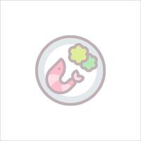 a pink and green fish icon on a white background vector