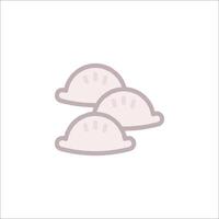 three dumplings on a white background vector