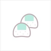 two small white pillows with a green outline vector