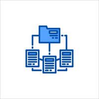 a blue icon of a file folder with a folder icon vector